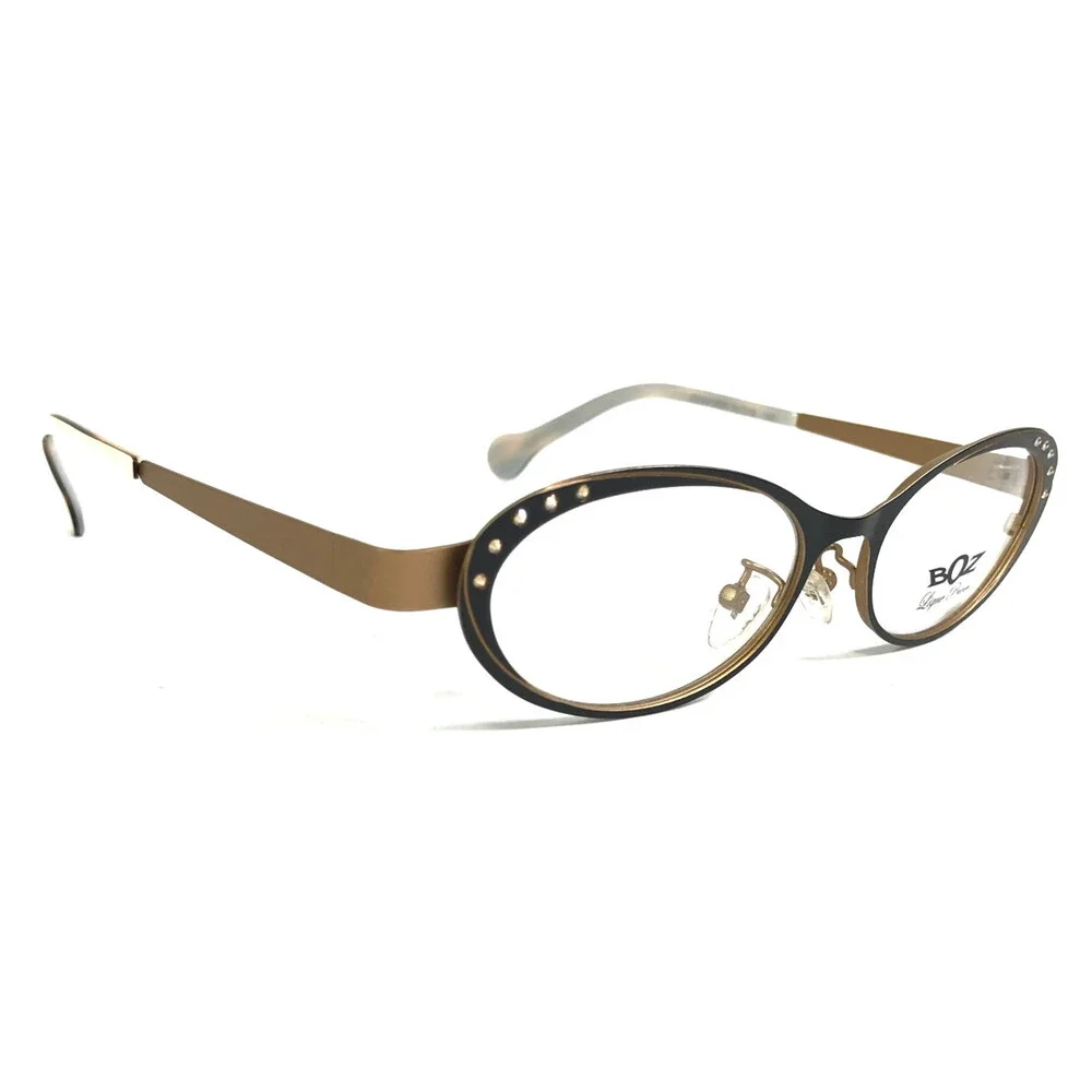 BOZ Eyeglasses Frames ZENNI 0050 Matte Black Gold Strass Crystals 51-16-140